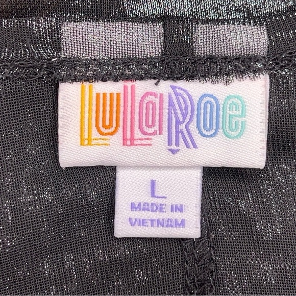 LARGE LULAROE BLACK SILVER SHRUG LIGHTWEIGHT GOTH FLOWY - Picture 10 of 12